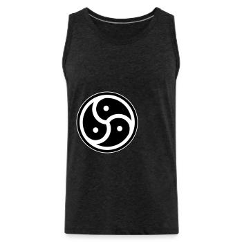 Triskele - Man Woman BDSM Lover Gift - Men's Premium Organic Tank Top - charcoal grey - Front - AI Model Male 185 dark (185cm)