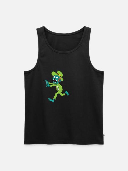 Zombie Leprechaun - Men's Premium Organic Tank Top - charcoal grey