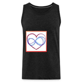 Coeur infini - Débardeur bio Premium Homme - charbon - Devant - Alexander (188cm)