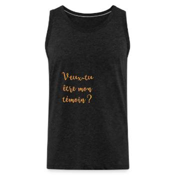 Veux-tu être mon témoin ? - Débardeur bio Premium Homme - charbon - Devant - AI Model Male 185 dark (185cm)