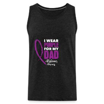 Alzheimer's Purple - Men's Premium Organic Tank Top - charcoal grey - Front - Alexander (188cm)