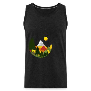 Mountains Mountains Autumn - Men's Premium Organic Tank Top - charcoal grey - Front - AI Model Male 185 dark (185cm)