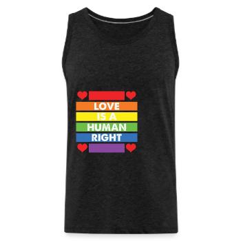 LBGT Flag Gay Pride Human Love Human Right - Men's Premium Organic Tank Top - charcoal grey - Front - AI Model Male 185 dark (185cm)