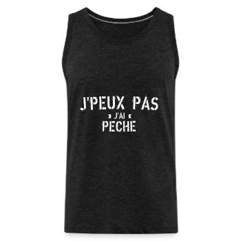 J Peux pas j ai pêche - Débardeur bio Premium Homme - charbon - Devant - AI Model Male 185 dark (185cm)