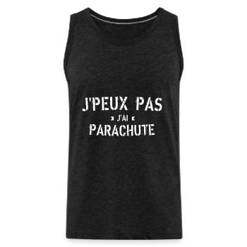 J peux pas j ai parachute - Débardeur bio Premium Homme - charbon - Devant - Alexander (188cm)