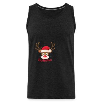 Reindeer Shirt · Festive · Christmas Gift - Men's Premium Organic Tank Top - charcoal grey - Front - AI Model Male 185 dark (185cm)
