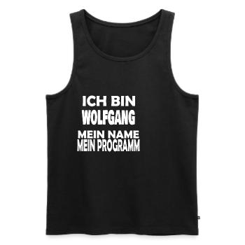 Programm Name WOLFGANG - Männer Premium Bio Tank Top - Anthrazit - Vorne - Alexander (188cm)