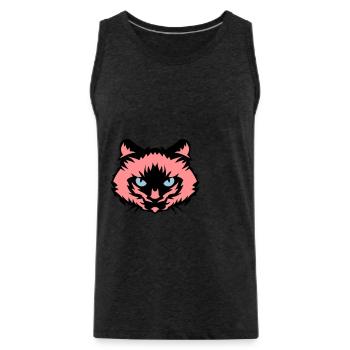 chat tete animal domestique 610 - Débardeur bio Premium Homme - charbon - Devant - Alexander (188cm)