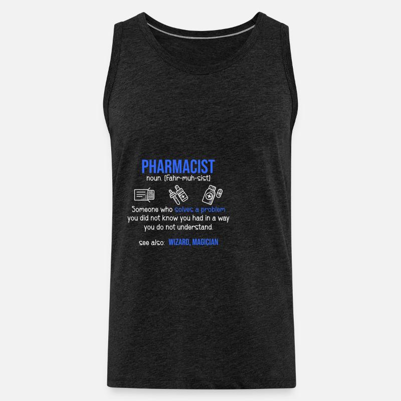 Funny Pharmacist Definition - Männer Premium Bio Tank Top - Anthrazit