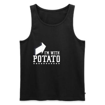 Funny I'm With A Potato - Männer Premium Bio Tank Top - Anthrazit - Vorne - AI Model Male 185 dark (185cm)