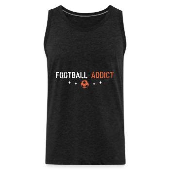 Football addict - Men's Premium Organic Tank Top - charcoal grey - Front - Alexander (188cm)
