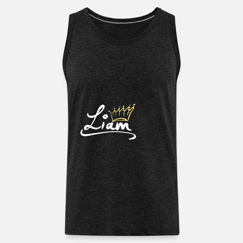 Étiquette de nom de couronne Liam - Débardeur bio Premium Homme - charbon