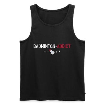 Badminton addict - Men's Premium Organic Tank Top - charcoal grey - Front - Alexander (188cm)