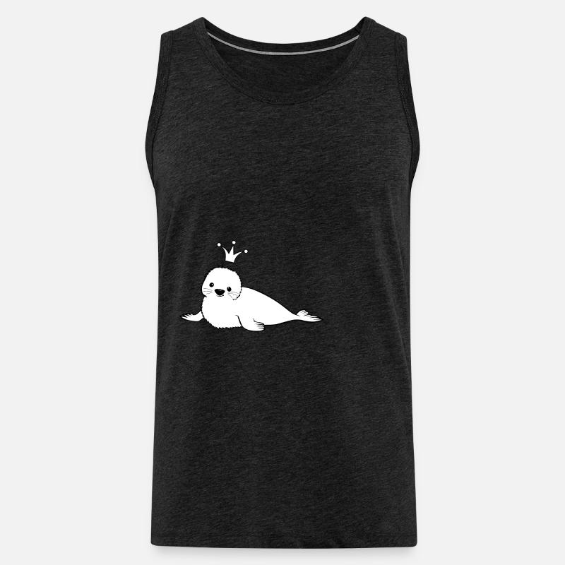 Robbe Design mit Krone - Männer Premium Bio Tank Top - Anthrazit