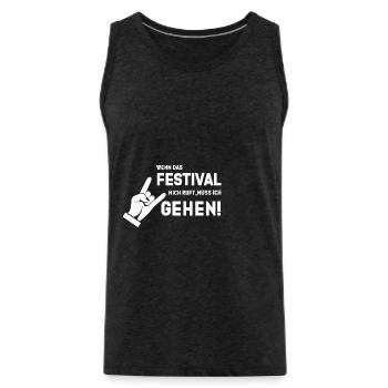 Festival Shirt · Open air Party · Musik Geschenk - Männer Premium Bio Tank Top - Anthrazit - Vorne - AI Model Male 185 dark (185cm)
