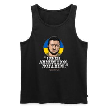 Selenskyj Zitat Munition Mitfahrgelegenheit - Männer Premium Bio Tank Top - Anthrazit - Vorne - Alexander (188cm)