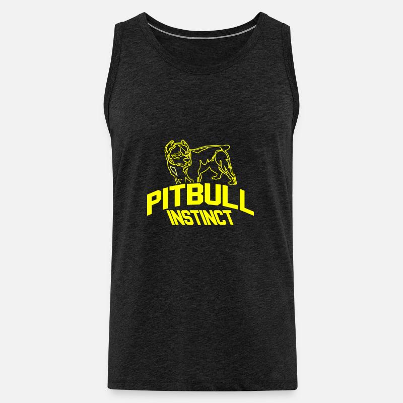 Pitbull-Instinkt - Männer Premium Bio Tank Top - Anthrazit
