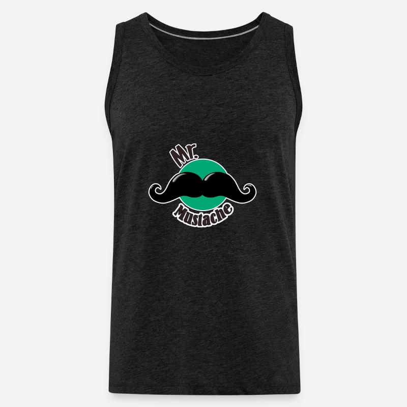 Herr Schnurrbart - Männer Premium Bio Tank Top - Anthrazit