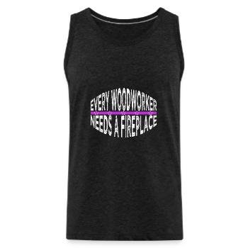 Union Carpenter Tshirts Jokes Felling - Men's Premium Organic Tank Top - charcoal grey - Front - AI Model Male 185 dark (185cm)