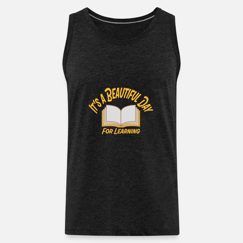 beautiful day for learning - Männer Premium Bio Tank Top - Anthrazit