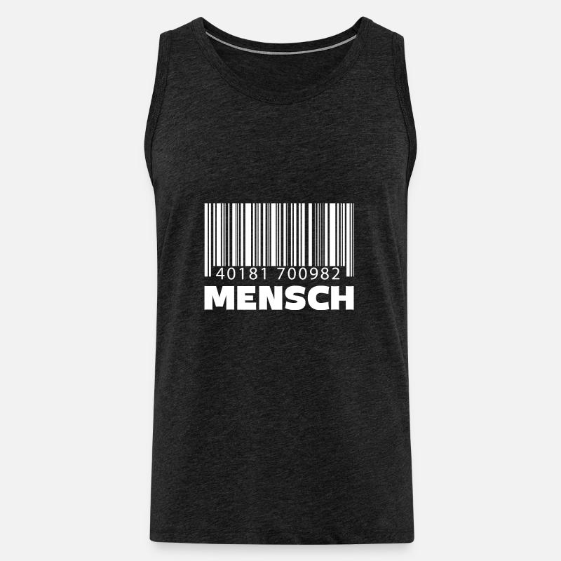 Barcode Mensch - Männer Premium Bio Tank Top - Anthrazit