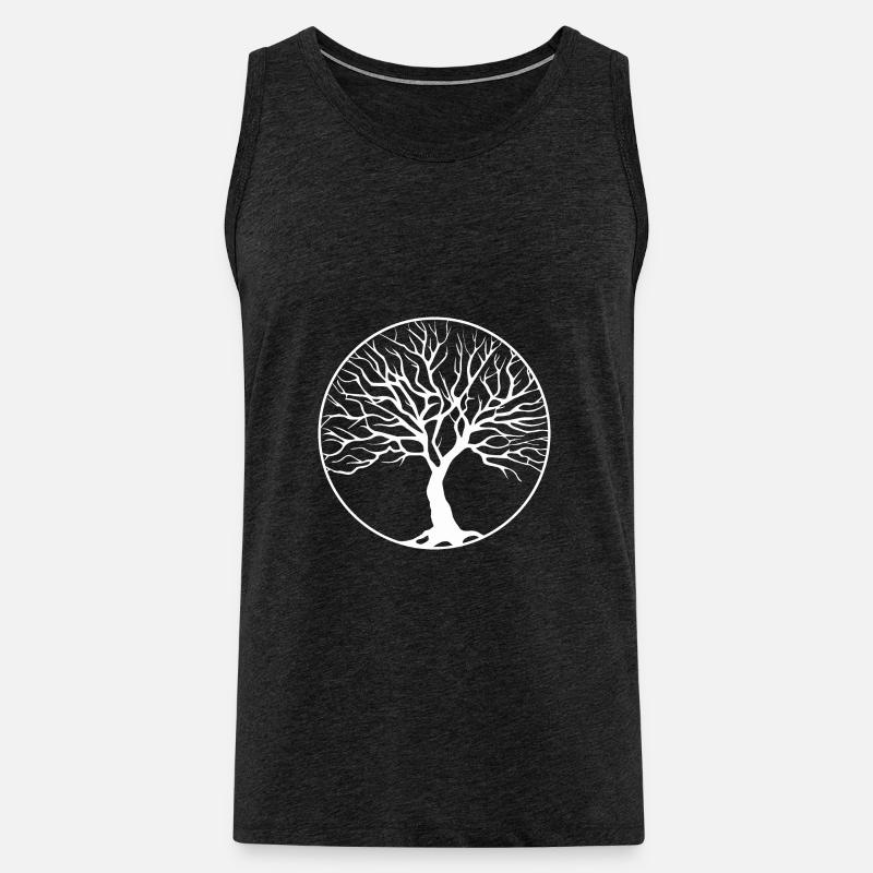 baum kreis weiß - Männer Premium Bio Tank Top - Anthrazit