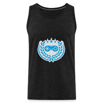 Controller Retro Sterne Lorbeerkranz - Männer Premium Bio Tank Top - Anthrazit - Vorne - Alexander (188cm)