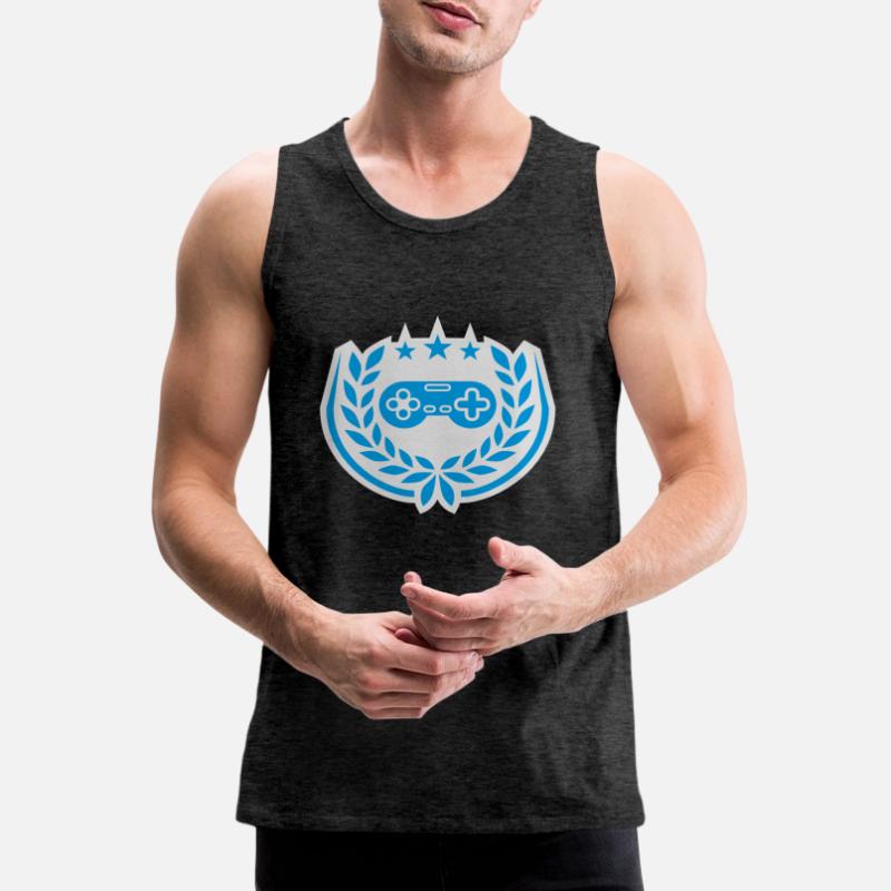 Controller Retro Sterne Lorbeerkranz Männer Premium Bio Tank Top