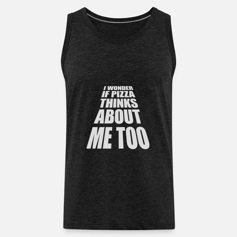 pizza thinks about me - Männer Premium Bio Tank Top - Anthrazit