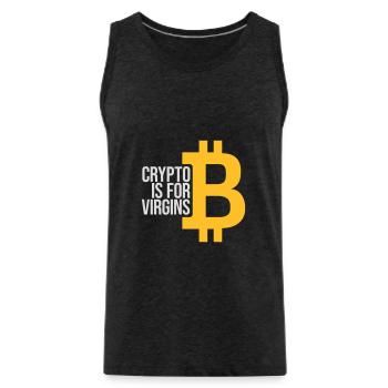 crypto is for virgins - Männer Premium Bio Tank Top - Anthrazit - Vorne - Alexander (188cm)