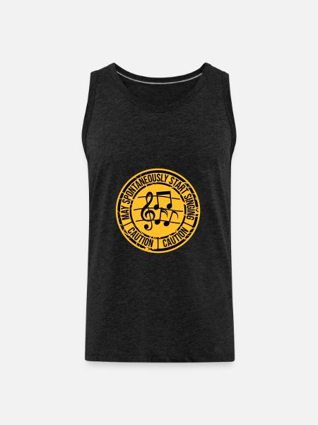 may spontaneously start singing - Men's Premium Organic Tank Top - charcoal grey
