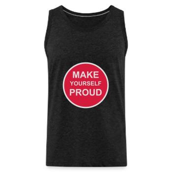 make yourself proud Zitat - Männer Premium Bio Tank Top - Anthrazit - Vorne - Alexander (188cm)