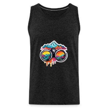 Binoculars / Observation / Observation / Adventure - Men's Premium Organic Tank Top - charcoal grey - Front - Alexander (188cm)
