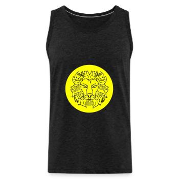 Löwe - Männer Premium Bio Tank Top - Anthrazit - Vorne - AI Model Male 185 dark (185cm)