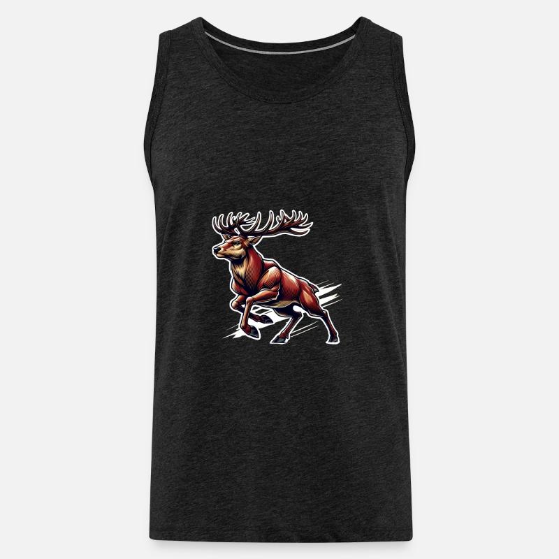 Rotwild Hirsch Jäger Jagd Treibjagd - Männer Premium Bio Tank Top - Anthrazit