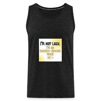 I’m Not Lazy, I’m on Energy-Saving Mode - Funny Qu - Men's Premium Organic Tank Top - charcoal grey - Front - AI Model Male 185 dark (185cm)
