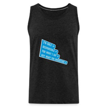 ce que je dis citation - Débardeur bio Premium Homme - charbon - Devant - AI Model Male 185 dark (185cm)