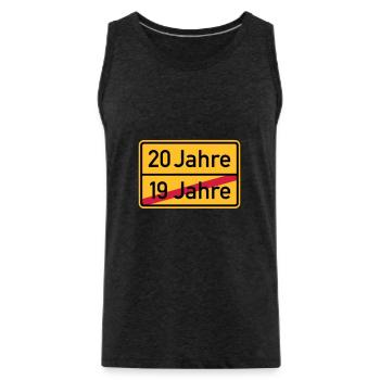 20. Geburtstag - Männer Premium Bio Tank Top - Anthrazit - Vorne - Alexander (188cm)