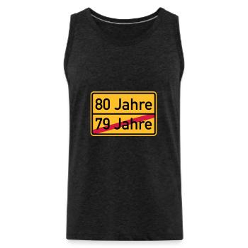 80. Geburtstag - Männer Premium Bio Tank Top - Anthrazit - Vorne - Alexander (188cm)
