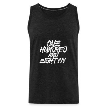 180 Darts Shirt white - Männer Premium Bio Tank Top - Anthrazit - Vorne - AI Model Male 185 dark (185cm)