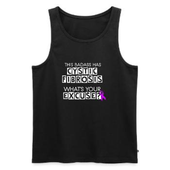 This Badass Has Cystic Fibrosis - Men's Premium Organic Tank Top - charcoal grey - Front - Alexander (188cm)