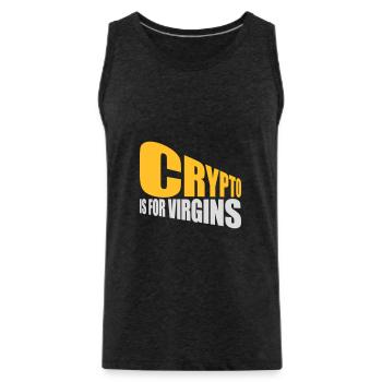crypto is for virgins - Männer Premium Bio Tank Top - Anthrazit - Vorne - Alexander (188cm)