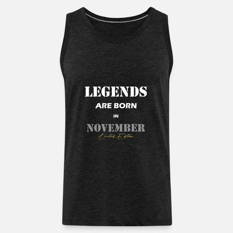 November Legends Geschenk white - Männer Premium Bio Tank Top - Anthrazit