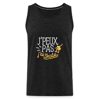 J'peux pas j'ai skate - Débardeur bio Premium Homme - charbon - Devant - AI Model Male 185 dark (185cm)