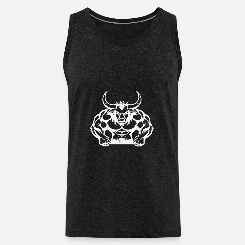 stier tier beast - Männer Premium Bio Tank Top - Anthrazit