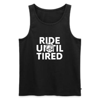 Ride until TIRED - Débardeur bio Premium Homme - charbon - Devant - AI Model Male 185 dark (185cm)