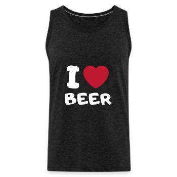 Ich liebe Bier - Männer Premium Bio Tank Top - Anthrazit - Vorne - Alexander (188cm)
