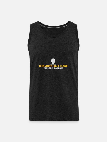 I get more head - Men's Premium Organic Tank Top - charcoal grey