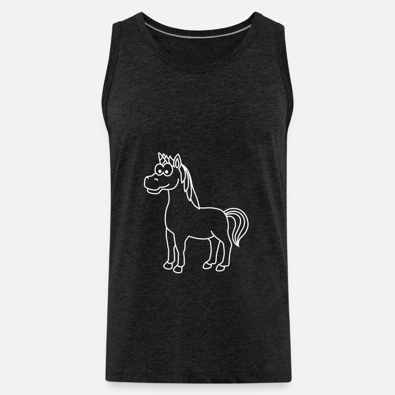 Einhorn Comic Tier - Männer Premium Bio Tank Top - Anthrazit