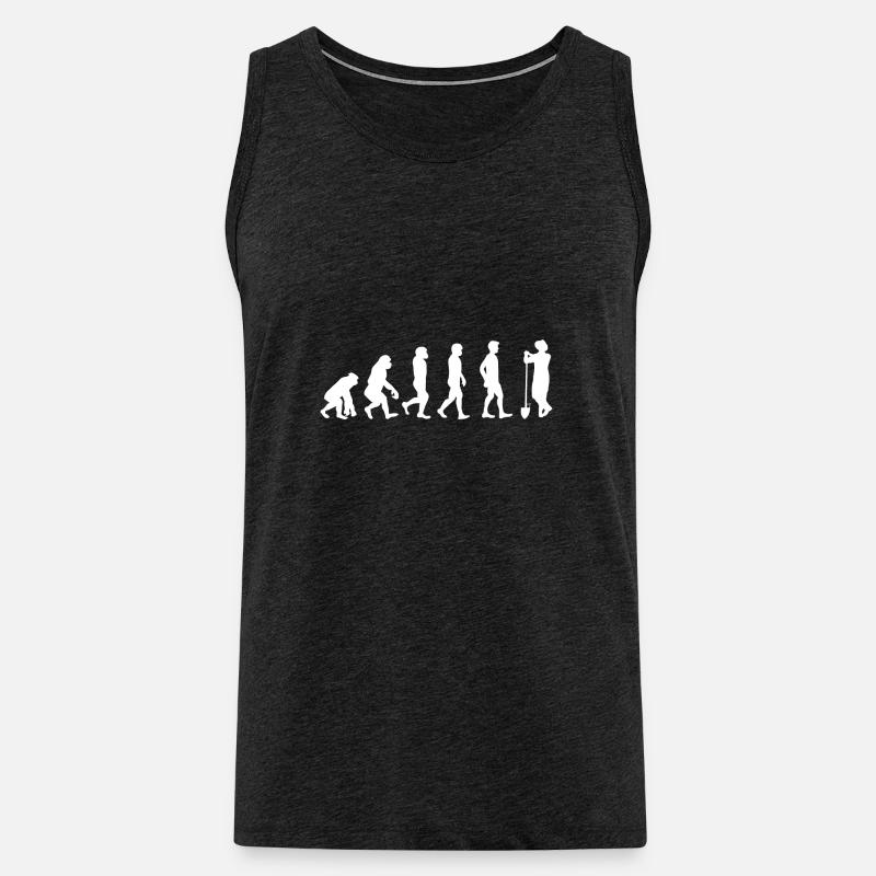 Evolution Bauer weiß - Männer Premium Bio Tank Top - Anthrazit